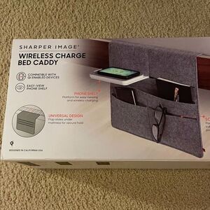 NWT‎ Sharper Image Wireless Charge Bed Caddy